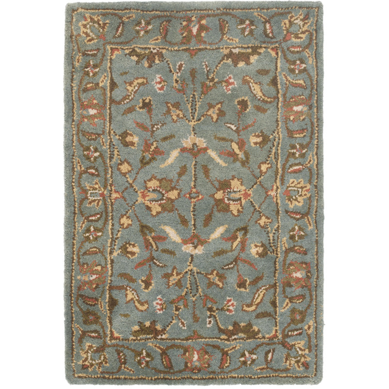 Charlton Home® Cranmore Oriental Handmade Tufted Wool Blue Area Rug